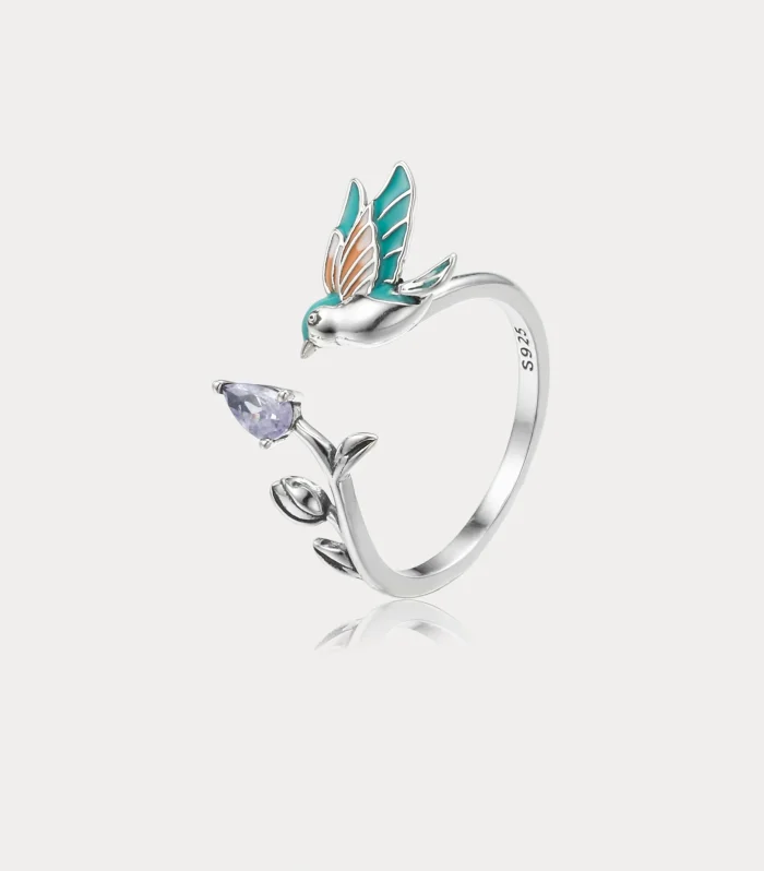 Charming Bird & Blossom Ring